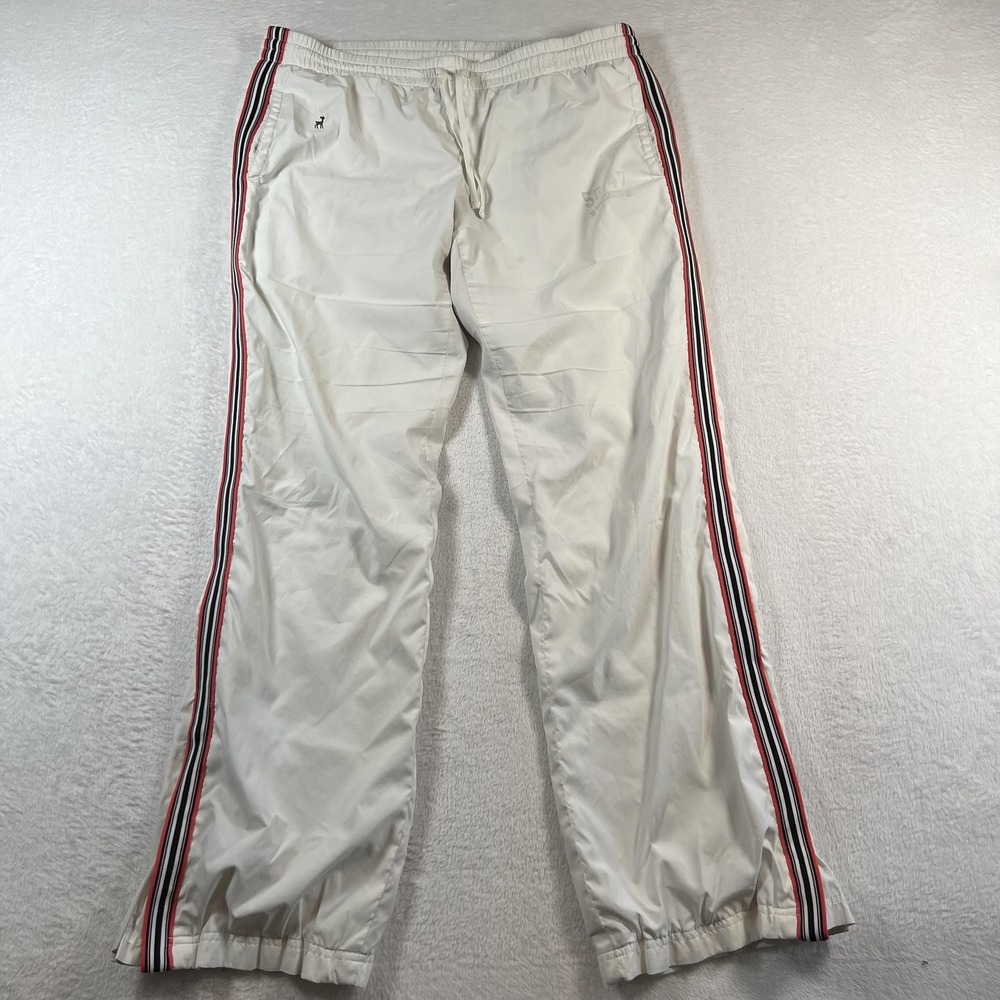 Y2K Old Navy Track Pants Women Small White Side Stripe Mesh Vintage Lined Zip
